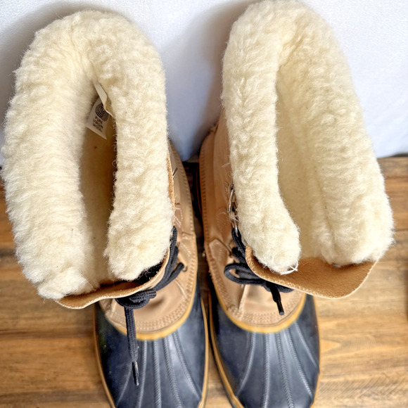 Sorel Caribou Winter Boots Men's Size 13 Tan Buff Wool Lining Kaufman Canada EUC - Picture 4 of 11